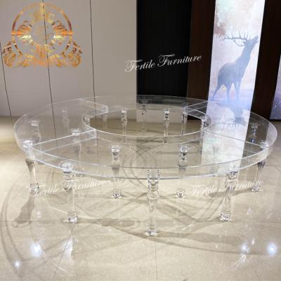 China Modern Luxury Wedding Circle Shape Crystal Acrylic Wedding Table/s for sale