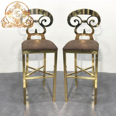 China Modern design 4 leg modern metal animal carved pattern barstool for sale