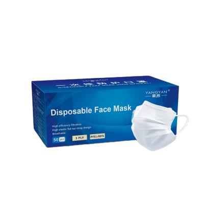 China Breathable Face Mask Single Use Disposable Medical Type IIR Flat Earloop Medical Mask for sale