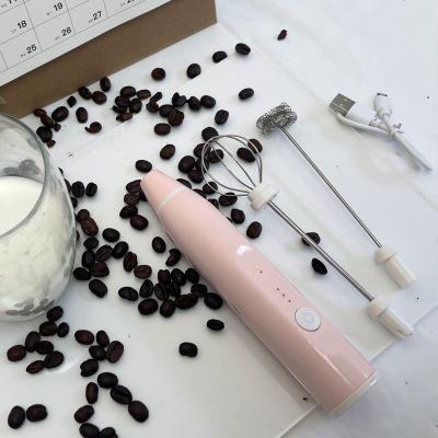 China Cordless Rechargeable Handheld Milk Egg Mixer Stainless Steel Electric Hand Kitchen Frother Beater for Coffee for sale