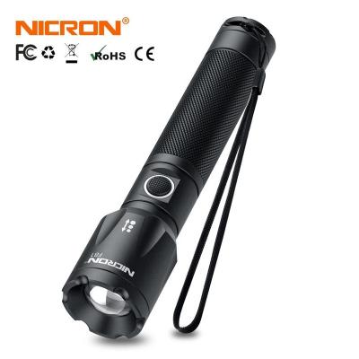 China Latest NICRON F81 Zoomable Industrial Rechargeable Focus Aluminum Flashlight for sale