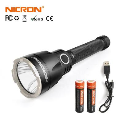 China New NICRON B200 Industrial Super Long Beam Jet Rechargeable Led Attack Head Police Torch Handheld Flashlight for sale