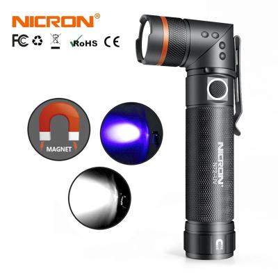 China NICRON N72 Industrial Professional Torsion 3AAA Head UV Light Black Light Flashlight for sale