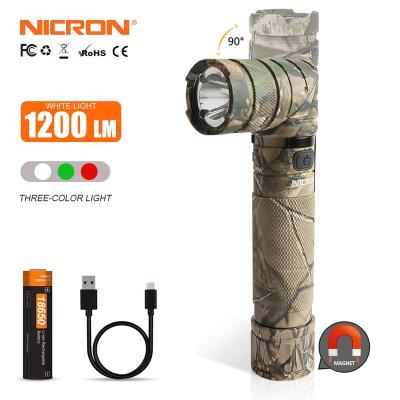 China Good quality camping NICRON B70 plus rechargeable 90 degree rotation flashlight twist head flashlight for sale