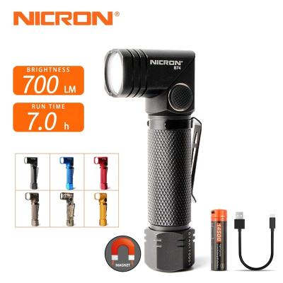 China 90 DEGREES TURN & Nicron B74 Dual Fuel AA Dry Battery MAGNETIC Aluminum Rechargeable Outdoor Camping Flashlight TAIL PAC Walking Torches With Rotating Clip for sale