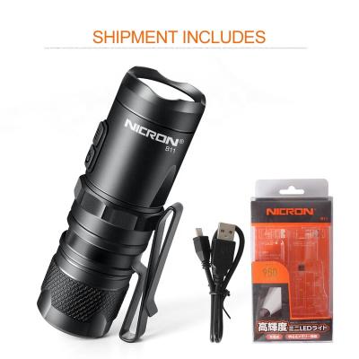 China RTS Products NICRON B11 usb camping professional popular stubby tactical flashlight rechargeable for sale