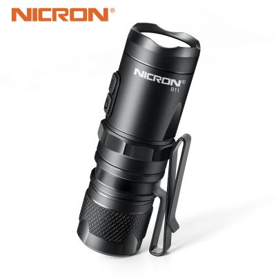 China NICRON B11 Pocket High Performance Mini High Lumens Spot Light Hands Free Camping Flashlights Camping Flashlights With Clip for sale