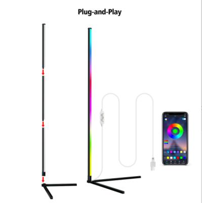 China 2021 Modern Nordic Modern Bedroom Floor Standing Light Living Room USB RGB Tripod Floor Lamp Decorative Corner for sale