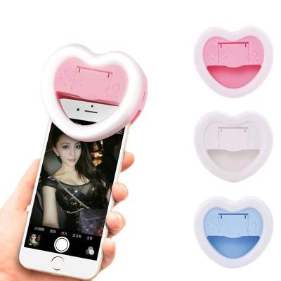 China Portable Rechargeable ABS Ph8 Cell Phones LED Beauty Heat Shaped Selfie Ring Light With Camera for sale