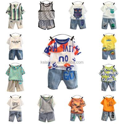 China Summer casual boy suits sets kids printed short sleeve shirts shorts pants sets kids suits for sale