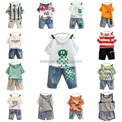 China Wholesale Casual Cartoon Children's 100% Cotton Short Sleeve T-Shirt And Shorts Set for sale