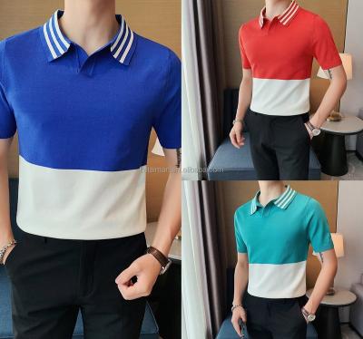 China High Quality Casual Anti-wrinkle Plus Size Contrast Color Golf Shirt Quick Dry Running Polo Shirt for sale