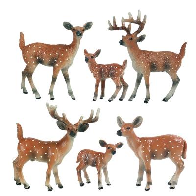 China Toy Simulation of wild white-tailed deer static model animal solid ornaments set Christmas toys for sale