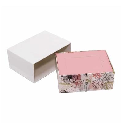 China Handmade High End Branded Printed Kraft Paper Rectangle Sliding Drawer Hanger Custom Jewelry Box for sale