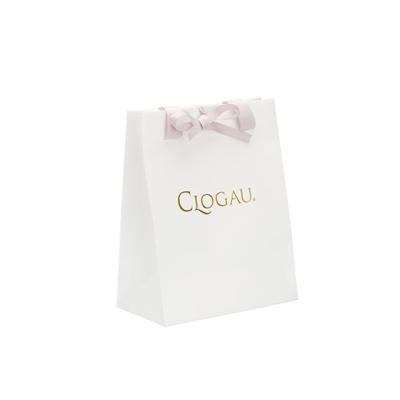 China Luxury Heavy Card Texture Recycled Paper Women Dress Clothes Packing Sack Paper Bags With Foil Logo for sale