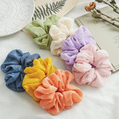 China New Elastic Hair Scrunchies Summer Hair Decoration Spring Gauze Cotton Scrunchies Ladies Rubber Band Oversized Korean Creative Hair Rope for sale