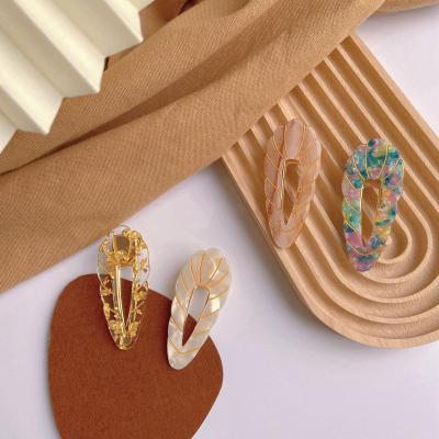 China Creative Custom Hair Decoration Ladies Hair Clips New Leaves Shape Acetate Hairpins For Women Hair Accessories Korean Hair Clips for sale