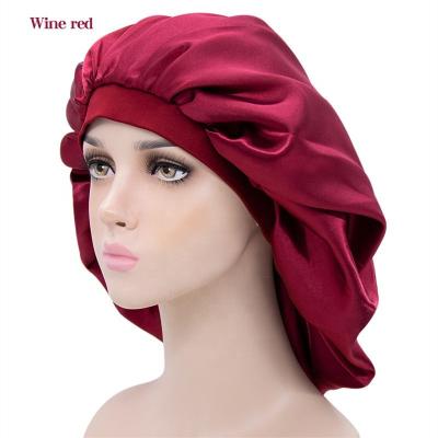 China New Head Band Character Large Hoods Women Custom Wide Luxury Turban Headscarf Satin Cowl for sale