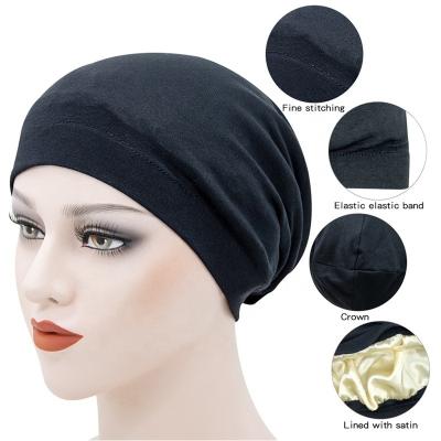 China OEM Sales Character Cotton Double Layers Chemotherapy Warm Soft Hat Unisex 100% Solid Color Hood Hat for sale