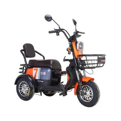 China Passenger logo can be customized double basket use of new design high quality material electric tricycle in stock for sale