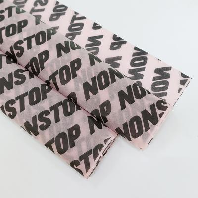 China Free Samples 17gsm Recycled Paper Colored Wrapping Tissue Paper Logo Printed Materials Custom Wrapping Tissue for sale