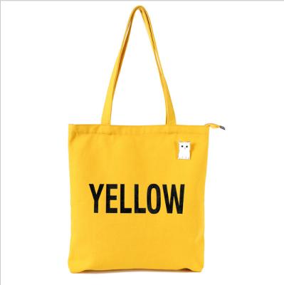 China Custom Printed Reclycled Tote Bag Canvas Tote Bag Rope Handle Canvas Bag With Zipper for sale