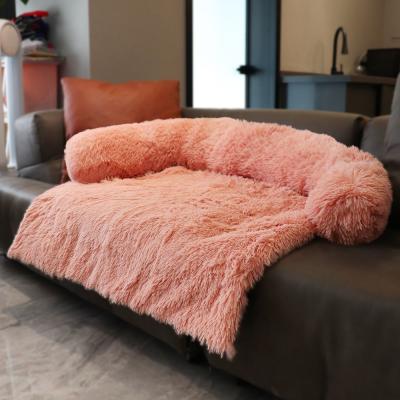 China Dual Function Dog Sofa Bed Calming Dog Bed Pet Kennel Amazon Plush Breathable Warm Kennel Blanket for sale