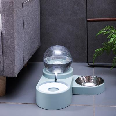 China Hot Selling Sustainable Adjustable Pet Double Dog Bowl Automatic Pet Feeder for sale