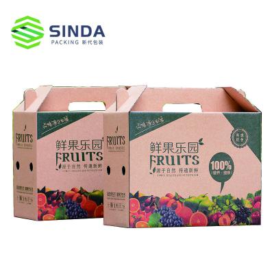 China Recycled Materials Custom Logo Printed Corrugated Cartons Fruit Kraft Paper Box Wholesale for sale