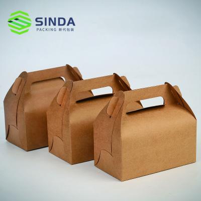 China Recycled materials squeeze box with pla window, takeaway food packaging for sale