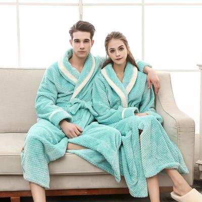 China ZB Breathable Couples Long Robes Home Wear Pajamas Sleepwear Keep Warm Nightgown Women And Men Bathrobe for sale