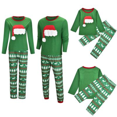 China 2021 Wholesale Breathable Family Christmas Pajamas Matching Pajamas Sets Long Sleeve Two Piece Sleepwear Set For Men Women Kids for sale