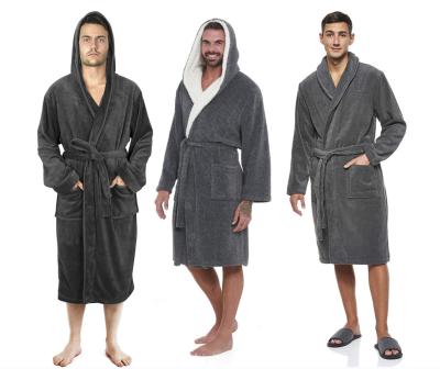 China Enssy Cheapest Thermal Dressing Gown Unisex Bathrobe Gift Set Flannel Coral Fleece Hooded Sleepwear Men Stylish Women Bathrobes for sale