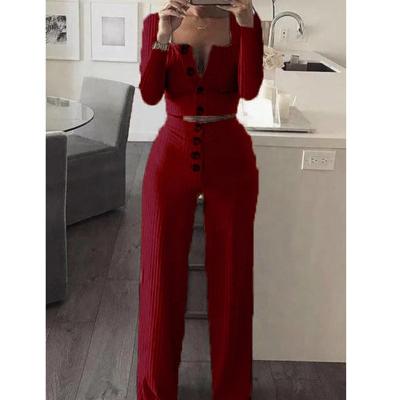 China Enssy Breathable Woman 2 Pieces Plus Size Tracksuit Slim Sexy Women's Sweatshirt Buttons Tender Outfits For Women for sale