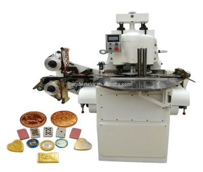 China Food Milk Chocolate Gold Coin The Silver Foil Wrapping Machine Chocolate Coin Foiling Automatic Wrapping Gold Coin Chocolate Wrapper for sale