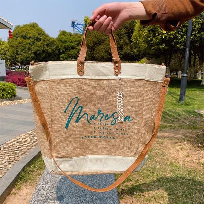 China High Quality Jute Handbag Burlap Travel Environmental Protection Promotional Shopping Bag for sale