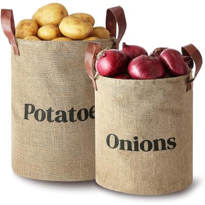 China Reusable Jute Potato Bags Potato and Onion Storage Potato Storage Bag Waterproof Good Quality Hessian Storage Bag Wholesale for sale