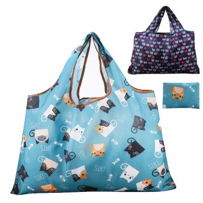 China Recyclable For Shopping Nylon Foldable Wholesale Washable Tote Bag Grocery Eco Friendly Tote Bag With Pouch Nylon Foldable Canvas Tote Bag for sale