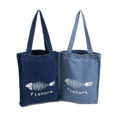 China Wholesale custom fashion denim portable tote bag eco-friendly/durable/recyclable/washable for sale