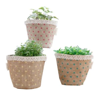 China Lightweight / Breathable Wholesale Eco - Friendly Nursery Flower Basket Pots Jute Plant Pots Grow Bag for sale