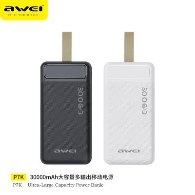 China 30000mah Awei Portable Power Bank 30000Mah Big Capacity Usb Original Custom Oem 2023 Hot Products Powerbank Power Banks Power Station for sale