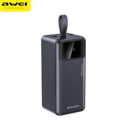 China Quick Charge Support Awei Portable 50000Mah Power Bank Station P42K Pd20W Qc22.5W Fast Charging Led Ce/Fcc/Rohs 2023 New Mobile Powerbank 50000 Mah for sale