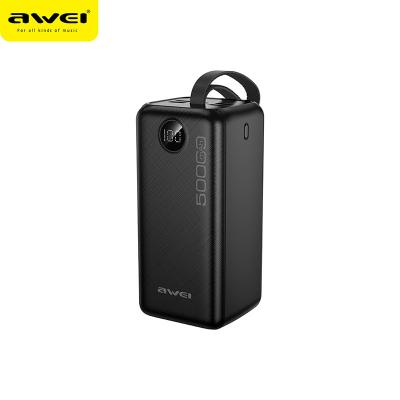 China LED Display Awei P36K Power Bank 50000 Mah Led Display Large Capacity Type-C Usb 2023 Oem Odm New Powerbank 50000Mah Portable Power Stations for sale