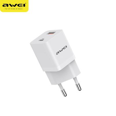 China Mobile Phone Awei Portable Charger Pd20W Charge The Appliance Quickly Eu Pd12 3A Usb New 2023 Products Fast Charging Mobile Phone Chargers for sale