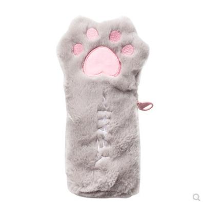 China Cat's paw INS  Internet Celebrity Cute Cat Paw Pencil Case Student Large Capacity Stationery Bag Pencil Bag Cute Plush Pencil Bag for sale