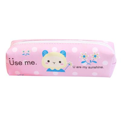 China Pu Creative pen bag contracted pupils animals zipper pen bag, pen boxes, stationery bags unisex pencil pencil bags for sale