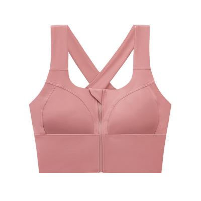 China New arrivals QUICK DRY Front Zipper Sports Bra Underwear shockproof good quality for sale