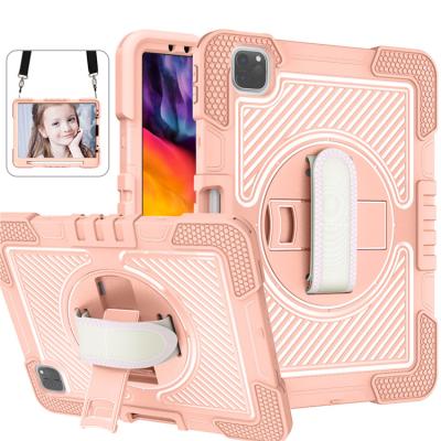 China Full Cover Shoulder Rugged Shock Resistant Shockproof Belt And Hands Strap Kids Armor Stand Tablet Case For Ipad Pro Case 11 2021 for sale