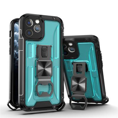 China Multifunctional Shockproof Magnetic Beer Opener Metal Anti-fall Car Case For iPhone Xs Max Luxury Phone Case for sale