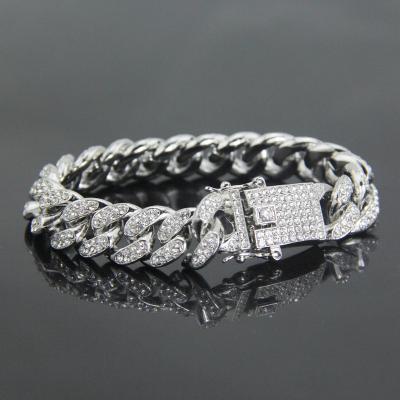 China None Fade Bracelets 2mm 5mm 7mm Zircon Tennis Cuban Hiphop Jewelry for sale